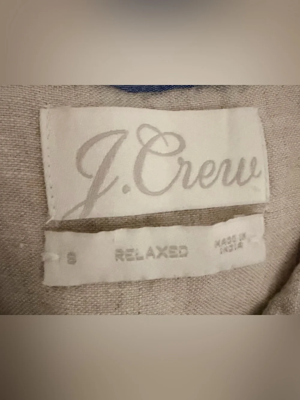 J. Crew Casual Short-Sleeve Linen Button-Down in Light Beige Mens S